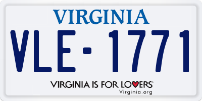 VA license plate VLE1771