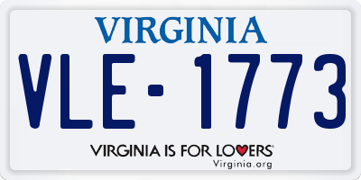 VA license plate VLE1773