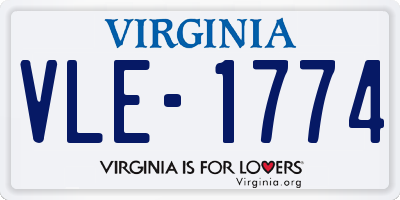 VA license plate VLE1774