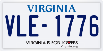 VA license plate VLE1776