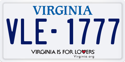 VA license plate VLE1777