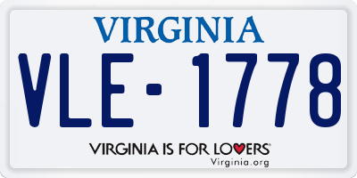 VA license plate VLE1778
