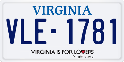 VA license plate VLE1781