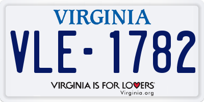VA license plate VLE1782