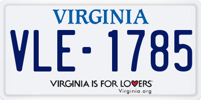 VA license plate VLE1785