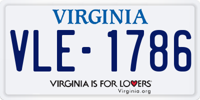 VA license plate VLE1786