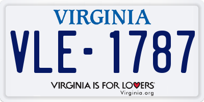 VA license plate VLE1787