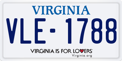 VA license plate VLE1788