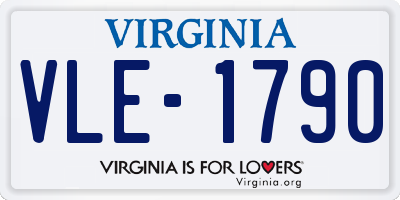 VA license plate VLE1790