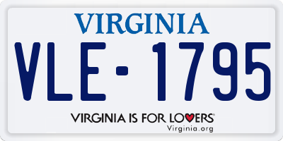 VA license plate VLE1795