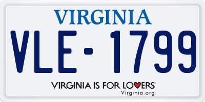 VA license plate VLE1799