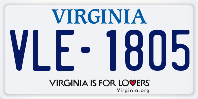 VA license plate VLE1805