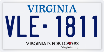 VA license plate VLE1811