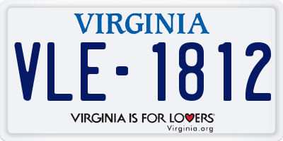 VA license plate VLE1812