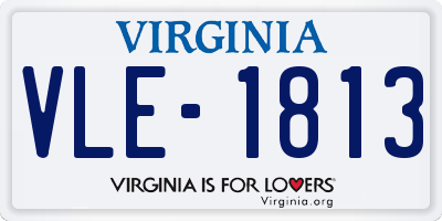 VA license plate VLE1813