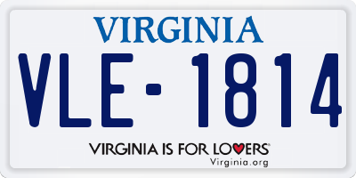 VA license plate VLE1814