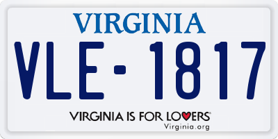 VA license plate VLE1817