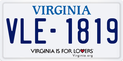 VA license plate VLE1819