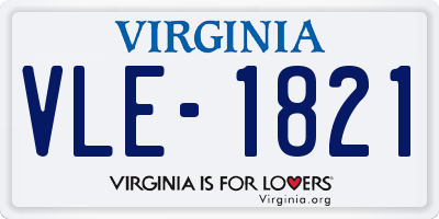 VA license plate VLE1821