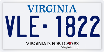 VA license plate VLE1822