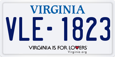 VA license plate VLE1823