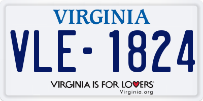 VA license plate VLE1824