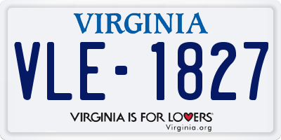 VA license plate VLE1827