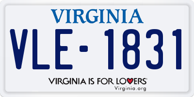 VA license plate VLE1831