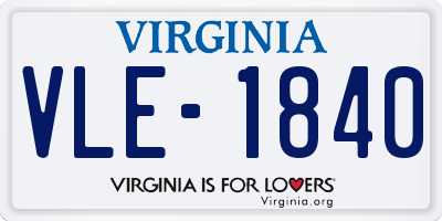 VA license plate VLE1840