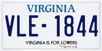 VA license plate VLE1844