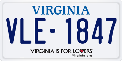 VA license plate VLE1847