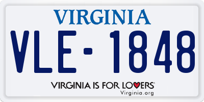 VA license plate VLE1848