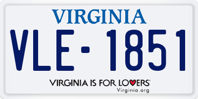VA license plate VLE1851