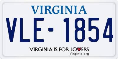 VA license plate VLE1854
