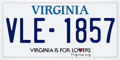 VA license plate VLE1857