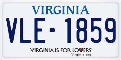 VA license plate VLE1859