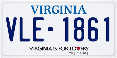 VA license plate VLE1861