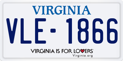 VA license plate VLE1866