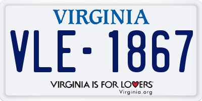 VA license plate VLE1867