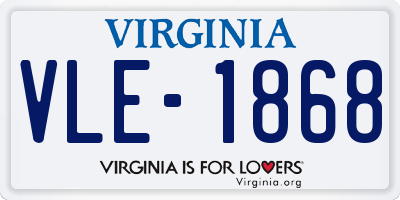 VA license plate VLE1868