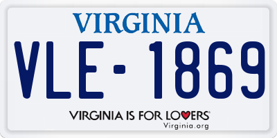 VA license plate VLE1869