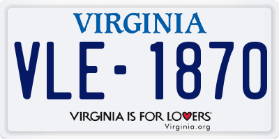 VA license plate VLE1870