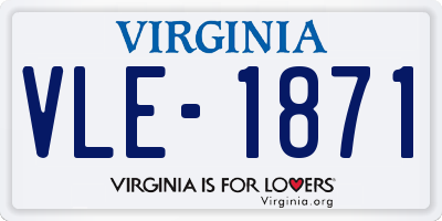 VA license plate VLE1871