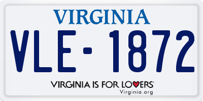 VA license plate VLE1872