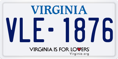 VA license plate VLE1876