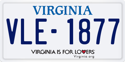 VA license plate VLE1877