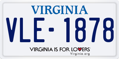 VA license plate VLE1878