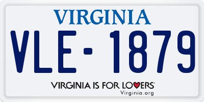 VA license plate VLE1879