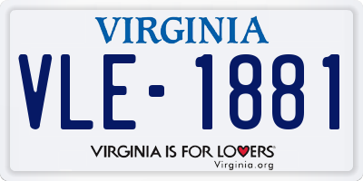 VA license plate VLE1881