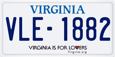 VA license plate VLE1882
